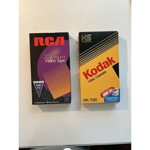 2 New Blank VHS Tapes T-120 Kodak & RCA